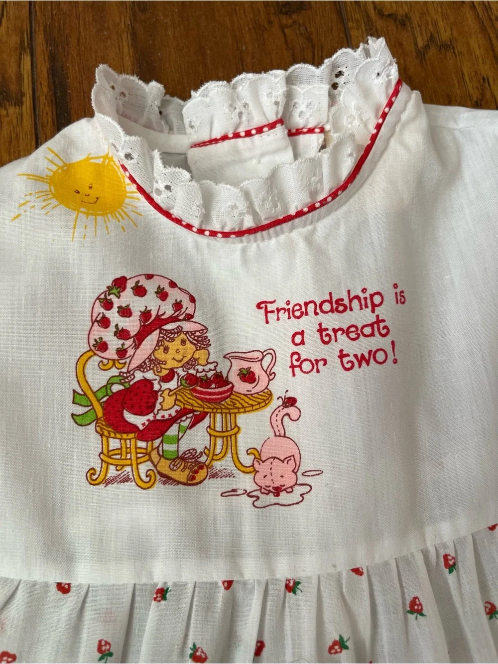 Vintage 1980s Strawberry Shortcake Dress Size 4 ILGWU Union Made USA Rare Excell